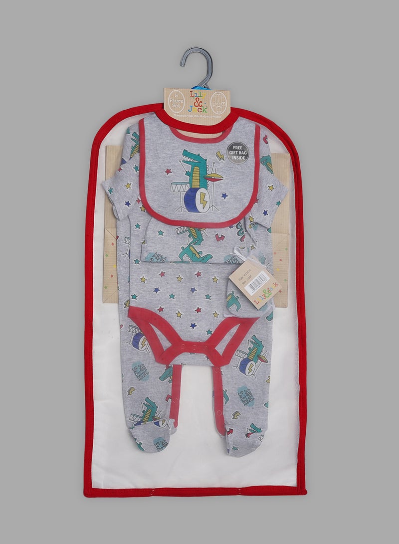 lily and jack - 5 Piece Baby Combo Set Grey - Image 1