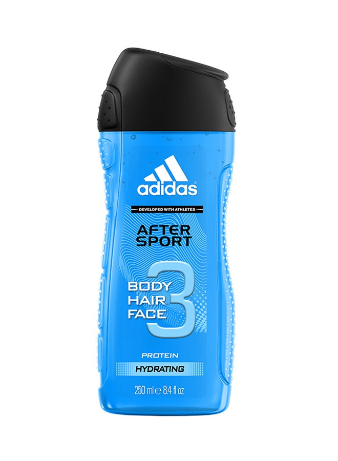 adidas جل استحمام 3 في 1 للجسم والشعر والوجه أفتر سبورتس للاستخدام بعد الرياضة 250ملليلتر