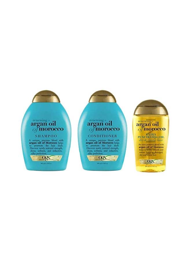 Ogx - 3-Piece Moroccan Argan Oil Shampoo And Conditioner With Extra Penetrating Oil Set - Image 1