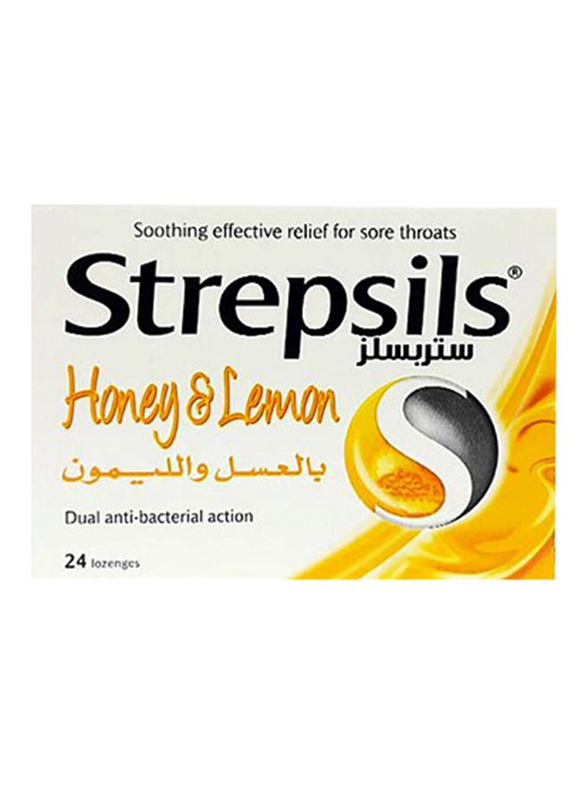 ستربسلز أقراص دواء محلاة بالعسل والليمون من 24 قطعة