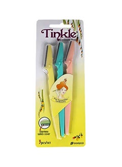 DORCO Pack Of 3 Eyebrow Hair Removal Razor Yellow/Pink/Green  - Image 1