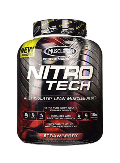Nitro Tech Whey Isolate Lean Muscle Builder Protein Formula  Strawberry 1.8 Kg