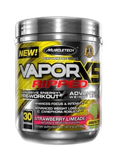 Vapor X5 Ripped Pre-Workout - Strawberry Limeade - 30 Servings