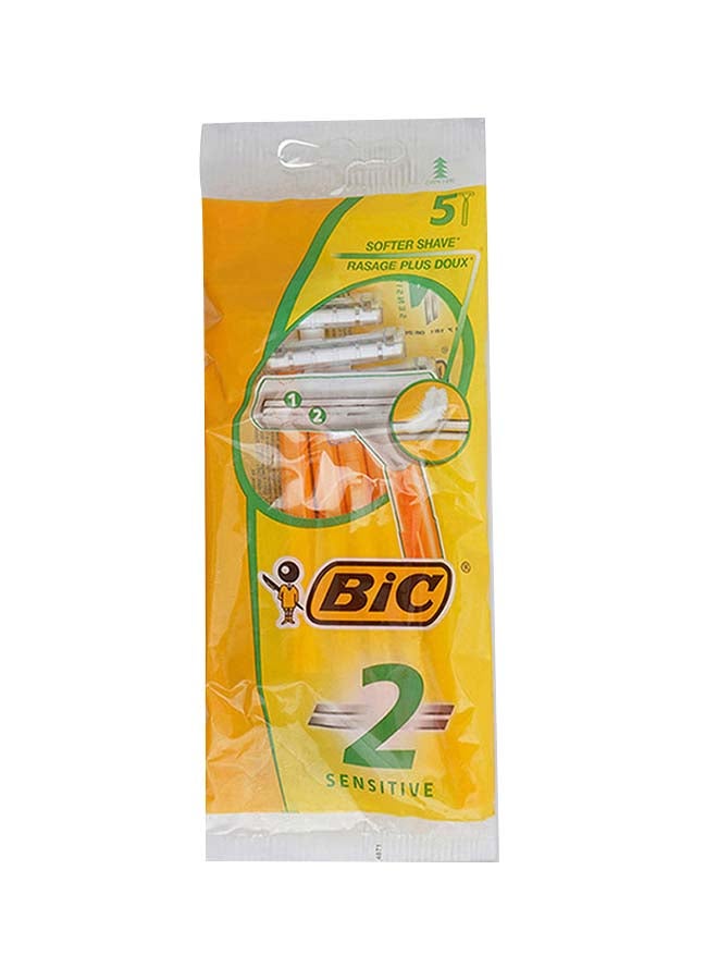 بيك شفرات حلاقة سينستيف 2 من 5 قطع برتقالي - Image 1