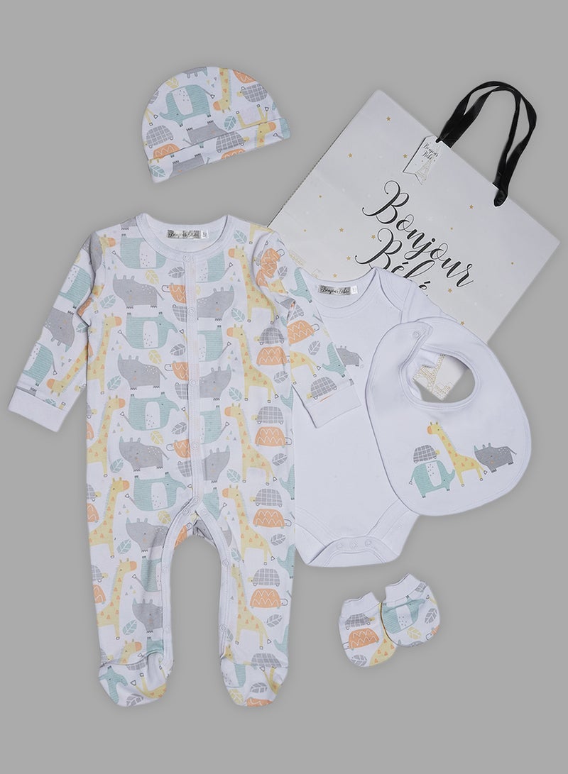 bonjour bebe - 5 Piece Baby Combo Set White - Image 1