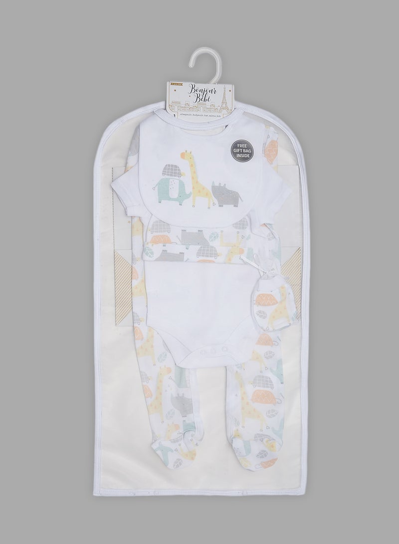 bonjour bebe - 5 Piece Baby Combo Set White - Image 1