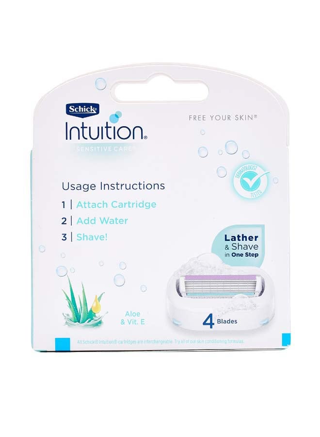 schick - Intuition Sensitive Care Razor With 3-Blades Blue/White 10grams - Image 1