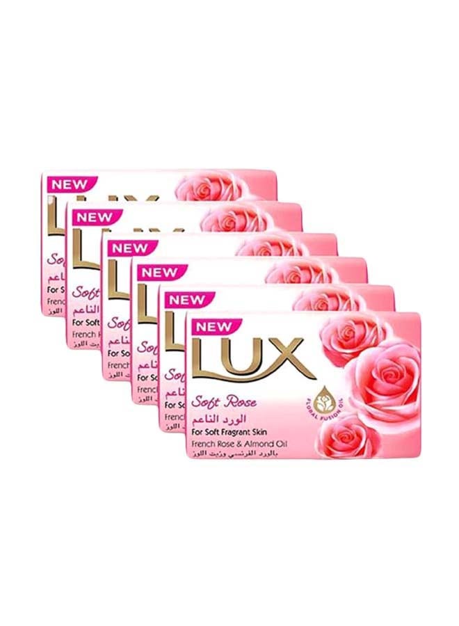 Lux - Soft Rose Soap Bar - French Rose And Almond Oil Extract Pack of 5 + 1 Free 6 x 170grams - Image 1