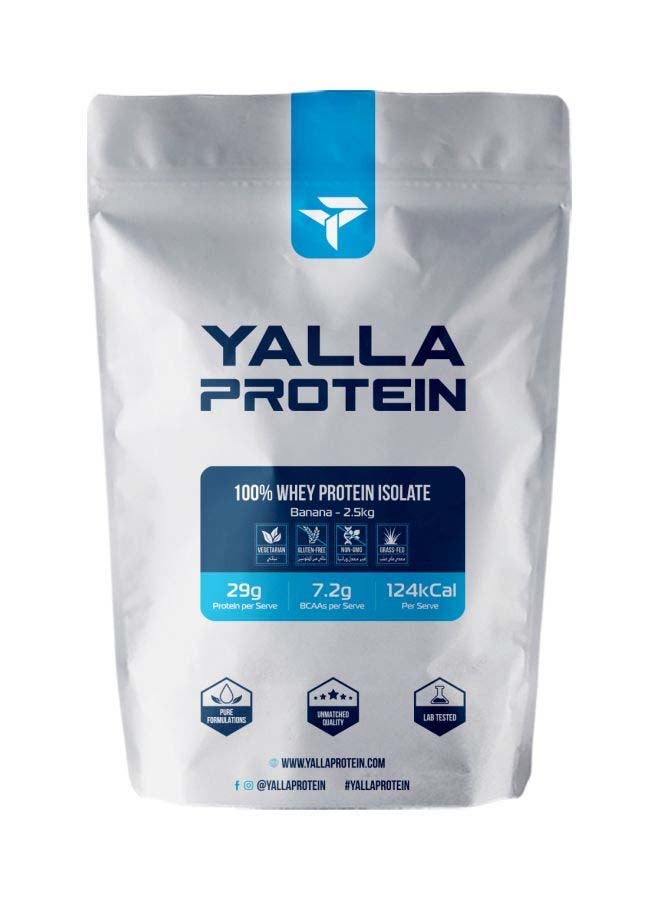 Yalla Protein 100% Grass-Fed Whey Protein Isolate - Banana - 2.5kg (76 servings)  - Image 1
