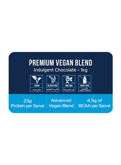 Yalla Protein Premium Vegan Blend - 4 Vegan Proteins - Indulgent Chocolate - 1kg (28 servings)  - Image 2