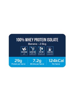 Yalla Protein 100% Grass-Fed Whey Protein Isolate - Banana - 2.5kg (76 servings)  - Image 2