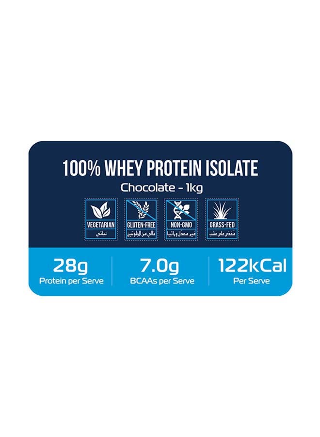 100% Grass-Fed Whey Protein Isolate - Chocolate - 1kg (30 servings) - v1638784309/N32046462A_2