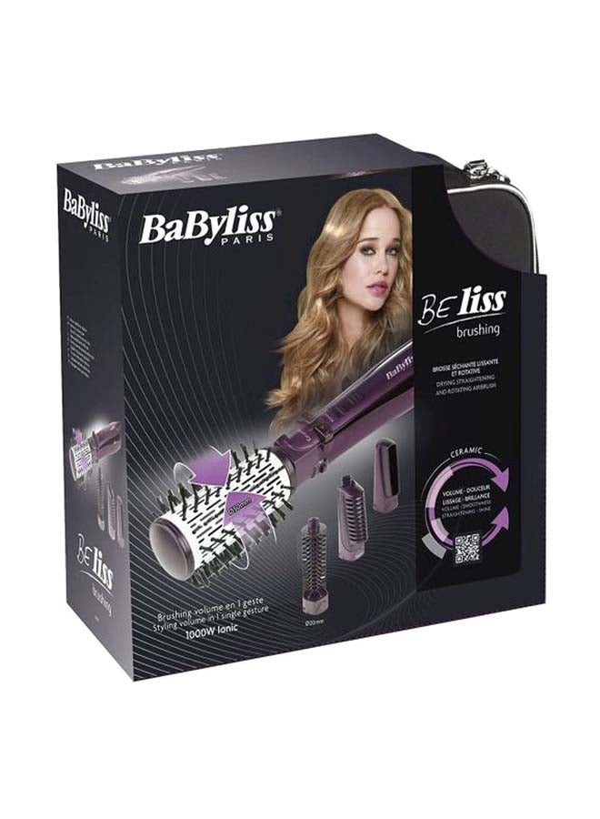 babyliss - Babyliss Brushing 1000 Air Brush 2736SDE With 4 Attachments Purple - Image 1