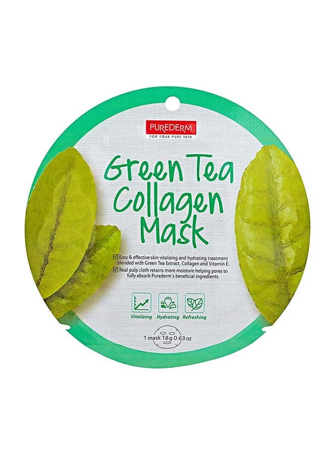 Purederm Green Tea Collagen Mask 18grams - Image 1