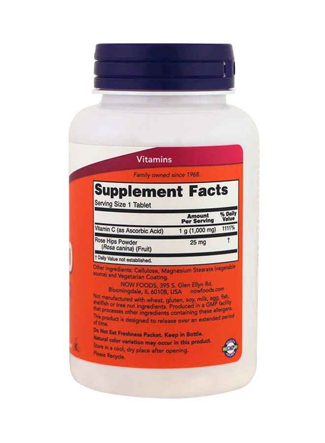 Now Foods Vitamin C-1000 Sustained Release with Rose hip, 100 Tablets  - Image 2