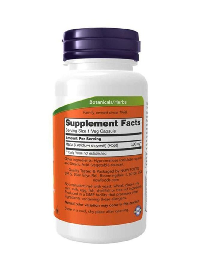 Now Foods - Maca 500 mg Dietary Supplement - 100 Vegetable Capsules - Image 1