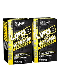 2-Piece Lipo-6 Black Intense Ultra Concentrate Dietary Supplement - 120 Capsules