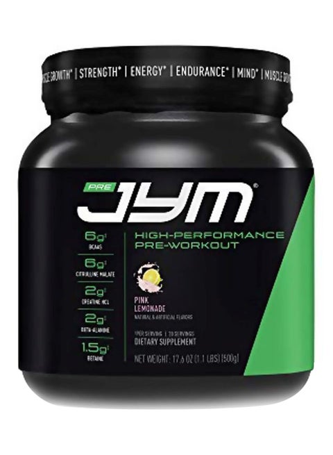 High Performance Pre Workout Dietary Supplement  Pink Lemonade 500g