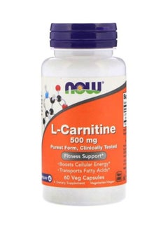 L-Carnitine Fitness Support 500mg - 60 Veg Capsules - v1638784464/N32925755A_1