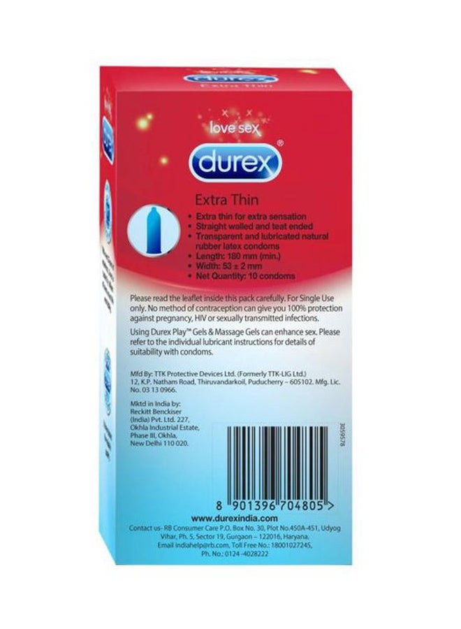 Durex - 10-Piece Extra Thin Condom - Image 1