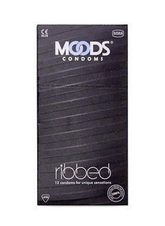 Moods 12-Piece Ribbed Condom 