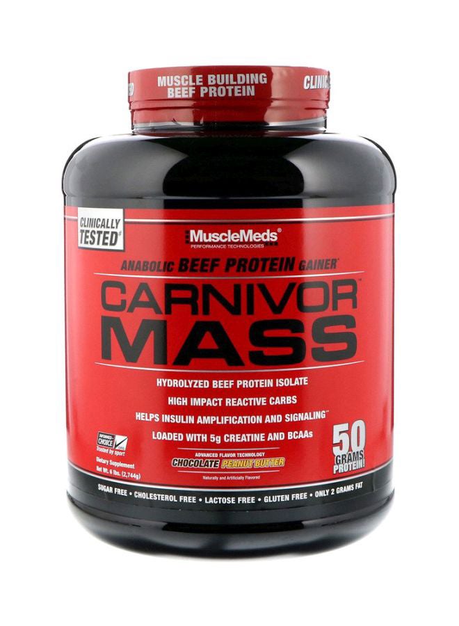 MUSCLEMEDS Carnivor Mass Anabolic Beef Protein Gainer Chocolate Peanut Butter Dietary Supplement  - Image 1