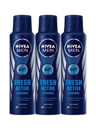 Pack Of 3 Fresh Active Deodorant Body Spray Blue/Grey 450ml - v1638784571/N34627169A_1