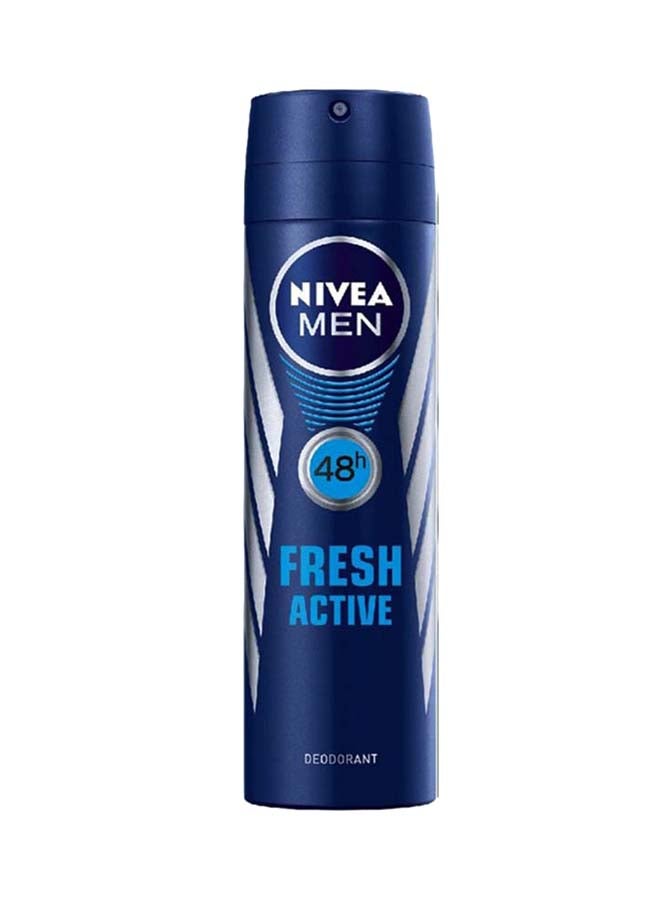 Pack Of 3 Fresh Active Deodorant Body Spray Blue/Grey 450ml