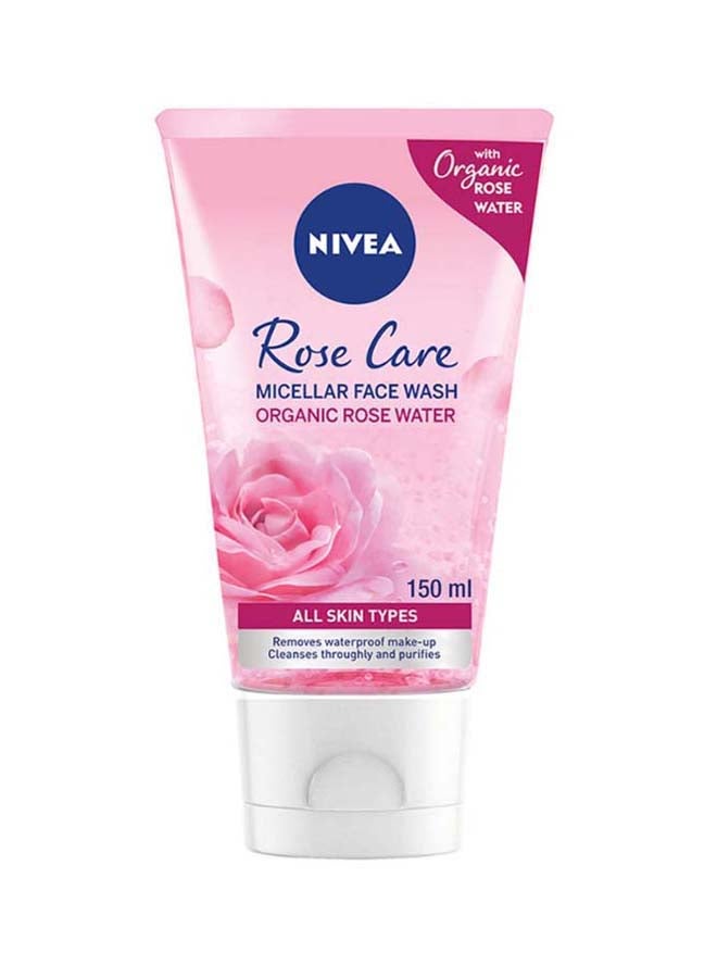 Nivea Rose Care Micellar Cleansing Face Wash, Organic Rose, All Skin Types 150ml 