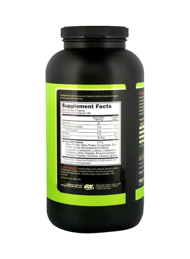 Optimum Nutrition Superior Amino 2222 Tabs - 320 Tablets  - Image 2
