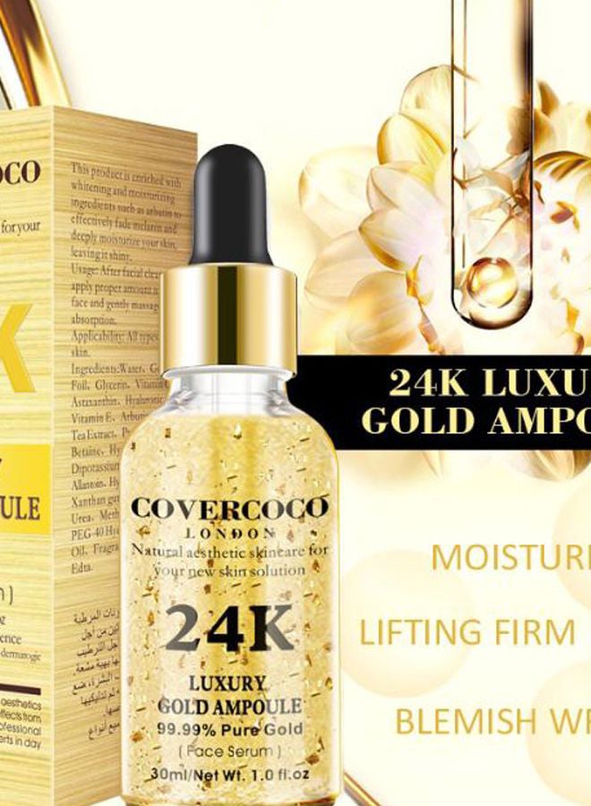 Covercoco 24K Luxury Gold Ampoule Face Serum Gold 30ml  - Image 2