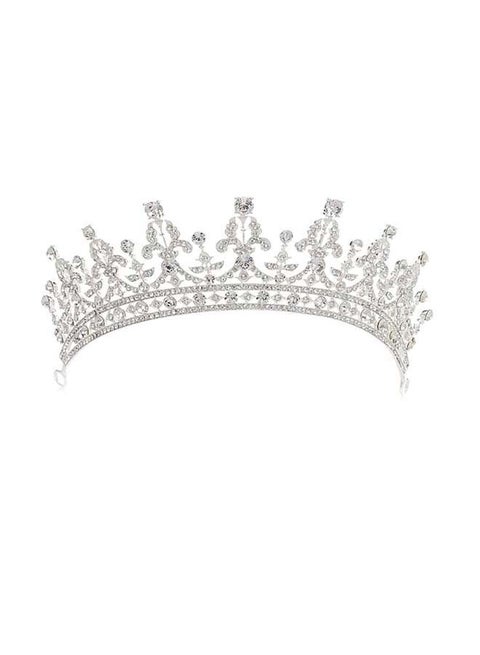Royal Wedding Crystal Crown Silver 10.6 x 4.7 x 2.1inch