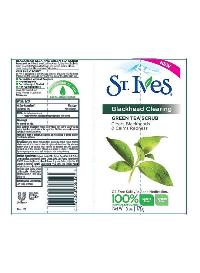 ST. Ives - Green Tea Blackhead Clearing Scrub White 170grams - Image 1