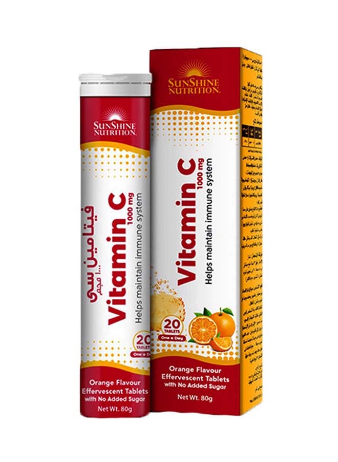 SUNSHINE NUTRITION Vitamin C 20 Tablets Helps Maintain Immune System 