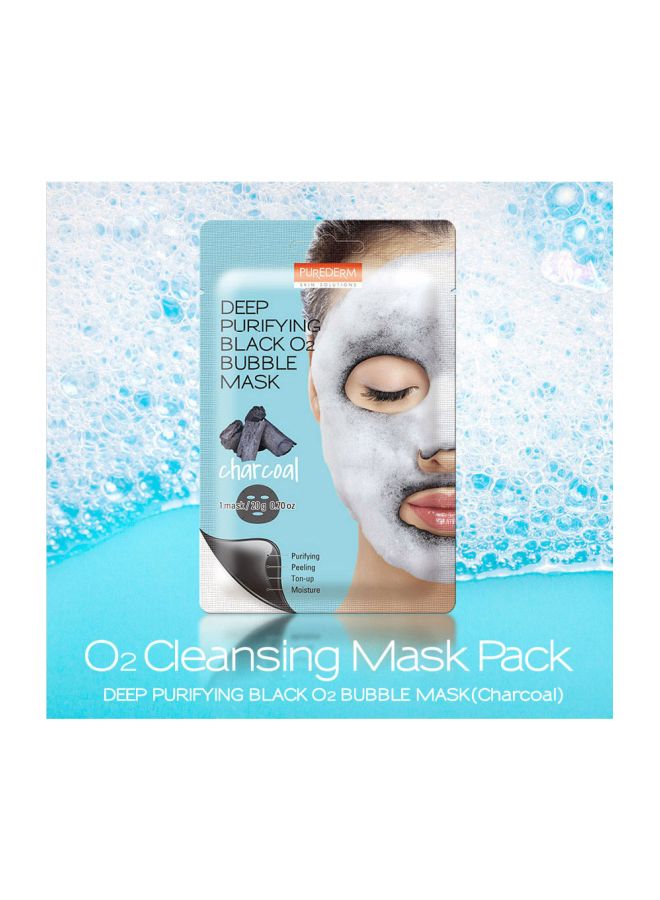 Purederm - Deep Purifying Black O2 Bubble Face Mask - Charcoal 20grams - Image 1