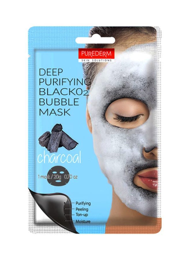Purederm - Deep Purifying Black O2 Bubble Face Mask - Charcoal 20grams - Image 1