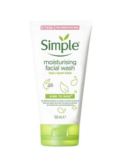 simple Moisturising Face Wash For Naturally Healthy Skin Soap Free 150ml  - Image 1