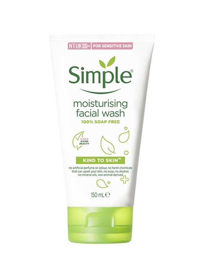 simple Moisturising Face Wash For Naturally Healthy Skin Soap Free 150ml - Image 1