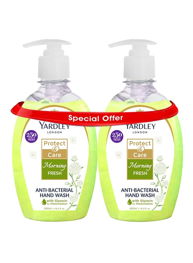 Yardley Pack Of 2 Antibacterial Handwash Morning Fresh 500ml