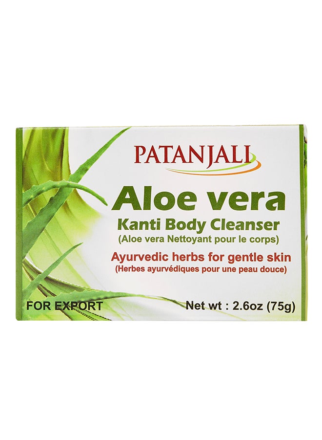 PATANJALI Aloe Vera Kanti Body Cleanser Green 75grams - Image 1