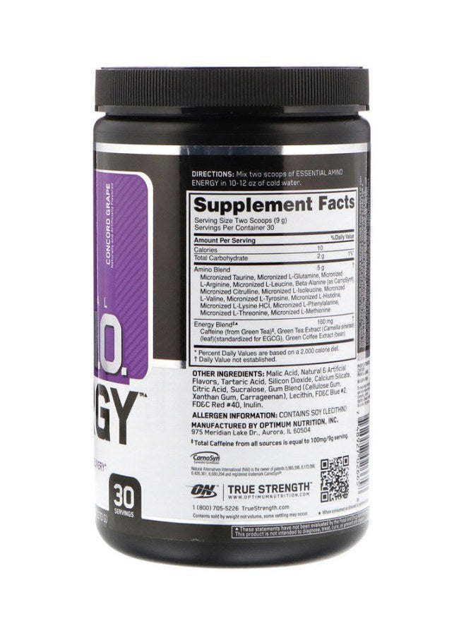Optimum Nutrition Essential Amino Energy Dietary Supplement-Concord Grape-30 Servings  - Image 2