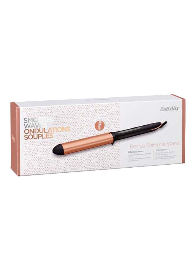babyliss Bronze Shimmer Wand​ Curling Iron 6 Heat Settings From 160⁰C Up To 210°C Advanced Nano-Quartz Ceramic Barrel For Effortless Waves 140Mm Long Oval Barrel With Heat Glove - C456SDE, Black Black  - Image 1
