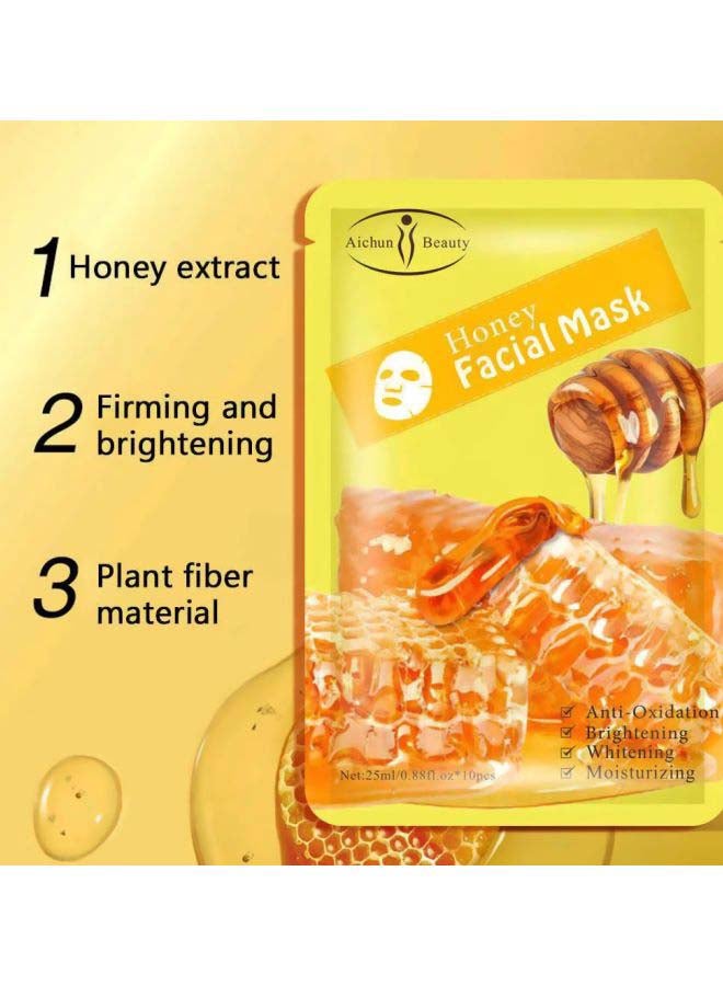 Aichun beauty - Pack Of 10 Honey Facial Mask Yellow 25 per pieceml - Image 1
