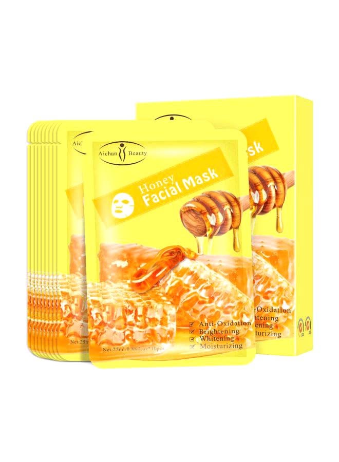 Aichun beauty - Pack Of 10 Honey Facial Mask Yellow 25 per pieceml - Image 1