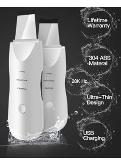 Generic Vibrate Deep Face Cleaning Skin Scrubber Remove Dirt Blackhead Reduce Wrinkles Facial Lifting Peeling Ultrasonic Shovel White 43 x 15 x 128mm  - Image 2
