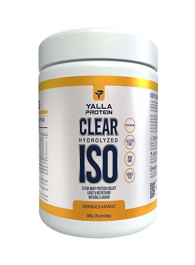 Yalla Protein Clear Hydrolyzed ISO Orange And Mango 0.5kg 20 Servings  - Image 1
