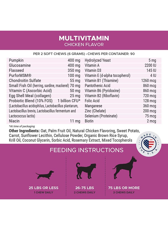 10 For 1 Multivitamin With Glucosamine Duck Flavour 90 Count Multicolour 270grams