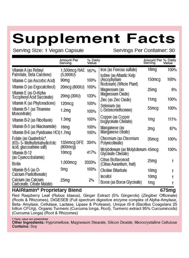 HAIRTAMIN Mom Prenatal and Post Natal Multivitamin Supplement  - Image 2