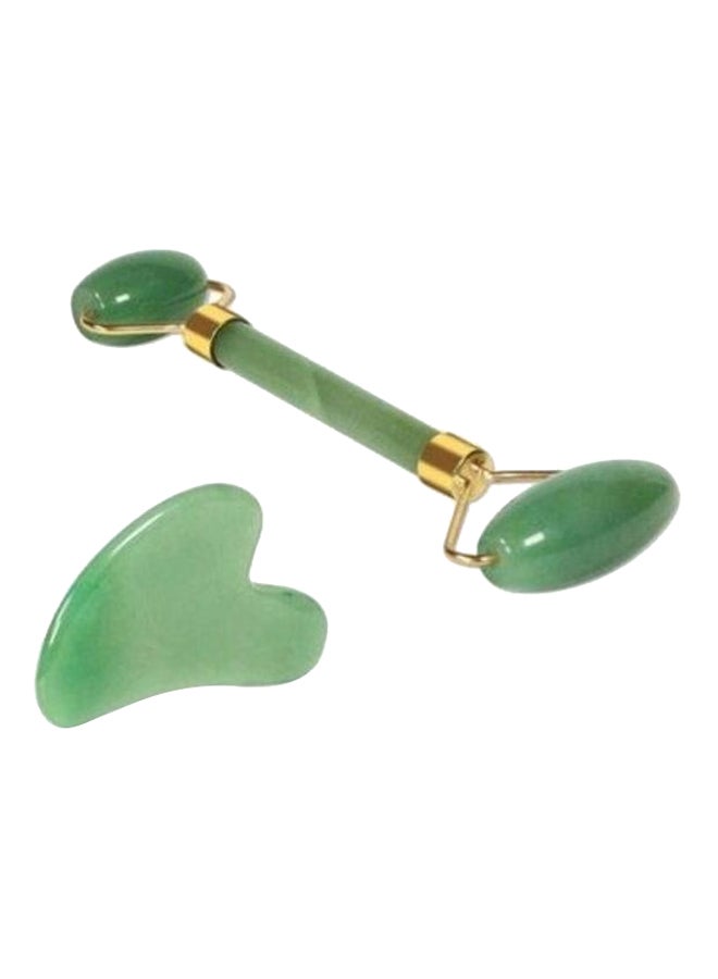shAyzee Jade Roller Massager With Facial Tool Set Green - Image 1