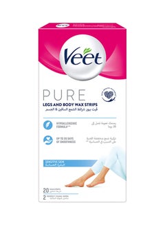 Veet Pure Legs And Body Wax Strips 20 Strips  - Image 1